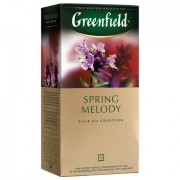 Чай GREENFIELD (Гринфилд) 'Spring Melody' (Мелодия весны), черный, со вкусом чабреца, 25 пакетиков в конвертах по 2 г, 0525