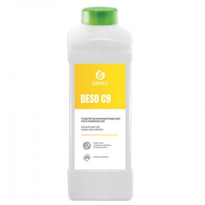 Антисептик кожный дезинфицирующий спиртосодержащий (70%) 1 л GRASS DESO C9, готовый раствор, 550024