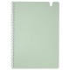 Тетрадь обложка пластик, А5 80 л., гребень мягкий, вырубка для ручки, клетка, BRAUBERG, светло-зеленый, 405378