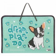 Папка для труда с ручками ПИФАГОР А4, пластик, молния вокруг, органайзер, 'Bulldog', 270157