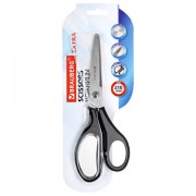 Ножницы BRAUBERG 'EXTRA', 210 мм, серо-черные, 2-х сторонняя заточка, эргономичные ручки, 237296