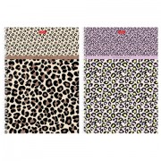 Тетрадь А4, 80 л., HATBER, гребень, клетка, тиснение, 'LEO-принт' (микс в спайке), 092755, 80Т4тВ1гр