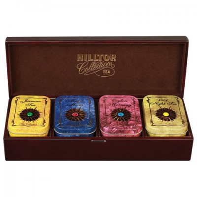 Шкатулка HILLTOP 'Звездная коллекция', коллекция листового чая в деревянной шкатулке, 220 г, F202