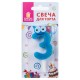 Свеча-цифра для торта '3' 'С глазками', 6 см, ЗОЛОТАЯ СКАЗКА, с держателем, в блистере, 591406