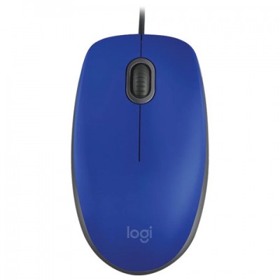 Мышь проводная LOGITECH M110, USB, 2 кнопки+1 колесо-кнопка, оптическая, синяя, 910-005488