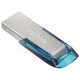 Флеш-диск 32 GB SANDISK Ultra Flair USB 3.0, металл. корпус, серебристый/синий, SDCZ73-032G-G46B