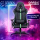 Кресло компьютерное BRABIX 'GT Carbon GM-120', две подушки, экокожа, черное/зеленое, 531929