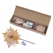 Украшение елочное КОМПЛЕКТ 3 шт., 'Цветок', диаметр 22 см, длина 20 см, золото, ЗОЛОТАЯ СКАЗКА, 592417