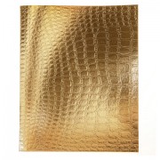 Тетрадь бумвинил А5 48 л., скоба, офсет №1, клетка, с полями, 'ЗОЛОТО Metallic', CROCO, HATBER, 065833, 48Т5бвВ1