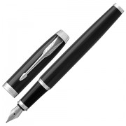 Ручка перьевая PARKER 'IM Core Black Lacquer CT', корпус черный глянцевый лак, хромированные детали, синяя, 1931644