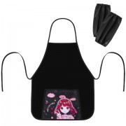 Фартук с нарукавниками для уроков труда ПИФАГОР, 1 карман, 46х54 см, 'Anime girl', 273624