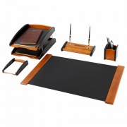 Набор настольный GALANT 'Cayman' из дерева, 6 предметов, цвет 'светлое дерево/чёрный', 238159