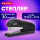 Степлер №24/6, №26/6 BRAUBERG 'UNIVERSAL+', до 30 листов, полнозагрузочный,на 150 скоб, черный, 272719