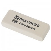Ластик BRAUBERG 'Ultra Square', 50х20х9 мм, белый, натуральный каучук, 228709