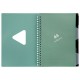 Тетрадь обложка пластик, А5 80 л., гребень, 4 разделителя, клетка, BRAUBERG, зеленый, 405367