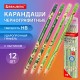 Набор карандашей чернографитных с принтом BRAUBERG 'AVOCADO', 12 штук, HB, с ластиком, корпус ассорти, 182032