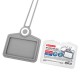 Бейдж горизонтальный для пропуска и ID-карт, СИЛИКОНОВЫЙ, 54х85 мм, шнурок 42 см, серый, BRAUBERG, 238909
