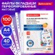 Папки-файлы перфорированные А4 BRAUBERG 'PREMIUM', КОМПЛЕКТ 100 шт., матовые, 40 мкм, 273008