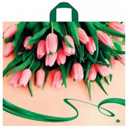 Пакет с петлевой ручкой ПВД, 50х60 см, 'Райские тюльпаны', 60 мкм, н00242805