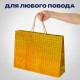 Пакет подарочный 45x13x33 см (XL), НАБОР 3 шт., 3 дизайна, голография, ЗОЛОТАЯ СКАЗКА, 609736