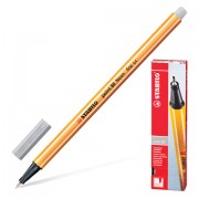 Ручка капиллярная STABILO 'Point 88', СВЕТЛО-СЕРАЯ, корпус оранжевый, линия письма 0,4 мм, 88/94