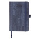 Ежедневник датированный 2021 МАЛЫЙ ФОРМАТ (100х150 мм) А6, BRAUBERG 'Wood', кожзам, держатель для ручки, синий, 111427