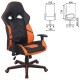 Кресло компьютерное BRABIX 'Storm GM-006', регулируемые подлокотники, экокожа, черное/оранжевое, 532502