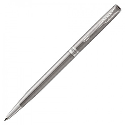 Ручка шариковая PARKER 'Sonnet Core Stainless Steel CT Slim', тонкая, корпус серебристый, палладиевые детали, черная, 1931513