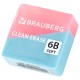 Ластик BRAUBERG 'PASTEL COLOR DUO', 34х34х14 мм, квадратный, экологичный ПВХ, ассорти, 272733