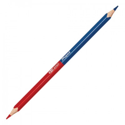 Карандаш двухцветный MAPED (Франция) 'Bicolor', 1 шт., красно-синий, трехгранный корпус, 829615