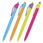 Ручка шариковая масляная автоматическая BRAUBERG 'FRUITY RX', СИНЯЯ, soft-touch, узел 0,7 мм, линия письма 0,35 мм, 142656