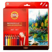 Карандаши цветные акварельные художественные KOH-I-NOOR 'Mondeluz', 72 цвета, кисть, точилка, европодвес, 3714/72, 3714072001KZ