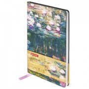 Блокнот А5 (143x210 мм), BRAUBERG VISTA 'Claude Monet', под кожу, гибкий, срез фольга, 80 л., 112058