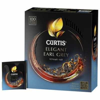 Чай CURTIS 'Elegant Earl Grey' черный ароматизированный мелкий лист 100 сашетов, 101015
