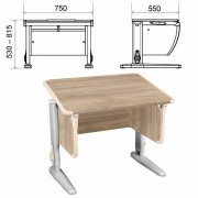 Стол-парта регулируемый 'ДЭМИ' СУТ.41, 750х550х530-815 мм, серый каркас, пластик бежевый, дуб сонома (КОМПЛЕКТ)