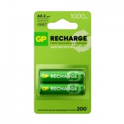 Батарейки аккумуляторные GP ReCharge Ni-Mh пальчиковые КОМПЛЕКТ 2 шт., АА (HR6) 1000 mAh, 100AAHCV, 100AAHCV-2CRSB