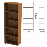 Шкаф (стеллаж) 'Монолит', 740х390х2050 мм, 4 полки, цвет орех гварнери, ШМ44.3