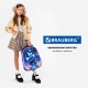 Ранец BRAUBERG PREMIUM, 2 отделения, с брелоком, 'Кот с бабочками', СВЕТЯЩИЙСЯ, 38х29х16 см, 273099