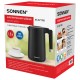 Чайник электрический с двойными стенками SONNEN KT-8719B, 1,5 л, 2200 Вт, черный, 454692