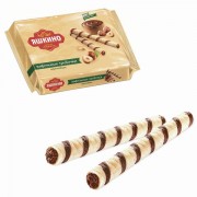 Вафли-трубочки ЯШКИНО 'Ореховые', с шоколадно-ореховой начинкой, 190 г, КВ328