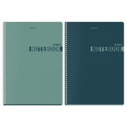 Тетрадь А4, 96 л., BRAUBERG, гребень, клетка, матовая ламинация, 'NoteColor' (микс в спайке), 405316