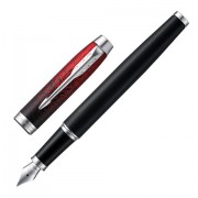 Ручка перьевая PARKER 'IM Red Ignite CT', корпус черный матовый, хромированные детали, черная, 2073479