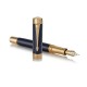 Ручка перьевая PARKER 'Duofold Prestige Blue Chevron GT', перо M, корпус синий, позолоченные детали, черная, 1931370
