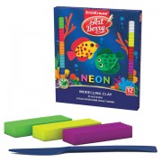 Пластилин классический ERICH KRAUSE 'Artberry Neon', 12 цветов, 216 г, со стеком, картонная упаковка, 41767
