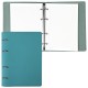 Тетрадь на кольцах А5 (180х220 мм), 120 листов, под кожу, клетка, BRAUBERG 'Joy', бирюзовый/серо-голубой, 129993