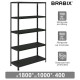 Стеллаж металлический BRABIX 'ГРАФИТ MS KD-180/40-5', лофт, 1800х1000х400 мм, 5 полок, 291269, S240BR144593