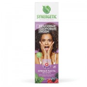 Зубная паста 100 г, SYNERGETIC 'Для чувствительных зубов и десен', ягоды и мята, без фтора, 201001