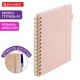 Бизнес-тетрадь на гребне А5 148х216 мм, BRAUBERG 'Calipso' под кожу, резинка, клетка, 80 л., розовая, 116251