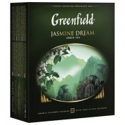 Чай GREENFIELD (Гринфилд) 'Jasmine Dream' ('Жасминовый сон'), зеленый с жасмином, 100 пакетиков в конвертах по 2 г, 0586-09