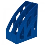 Лоток вертикальный для бумаг КОМПЛЕКТ 2 шт., BRAUBERG 'Modern', 245х75х320 мм, синий, 238031